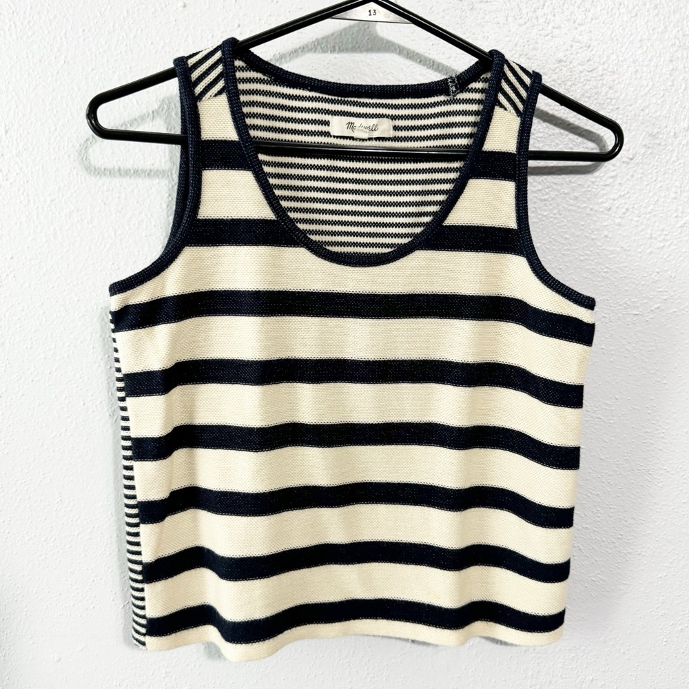 Madewell black cream cropped sweater xxsmall